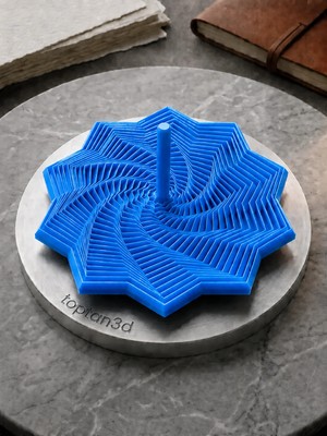 Toptan3D Spiral Fidget Oyuncak - 10 Kenarlı Yıldız Illüzyonlu Stres Oyuncağı - Overthink Için Rahatlatıcı Ses - Mavi