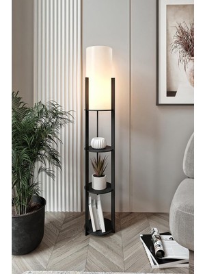 Radiante Lambader Siyah – Minimalist Modern Tasarım, Kompakt Kare Taban (23X23 Cm), 135 cm Yükseklik, LED ve E27 Ampul Uyumlu, Göz Yormayan Işık, Kolay Kurulum, Dar Alanlar Için Dekoratif Aydınlatma