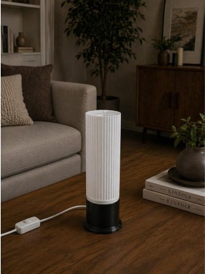 LED Masa Lambası, Biyoçözünür Pla Gövde, Tpu Taban, E27 Duy, 220V, Kablo Anahtarlı, 240MM, Beyaz ve Siyah