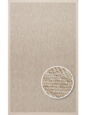 Eko Halı Ventura Vnt 2704 L.beige Bordür Beige Sisal Görünümlü Iç ve Dış Mekan Uyumlu Hav Vermeyen Modern Dokuma Halı