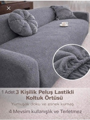 Seltenet Yumuşacık Welsoft Lastikli 3 Kişilik Koltuk Örtüsü Kaymaz Esnek ve Yıkanabilir Koltuk Kılıfı