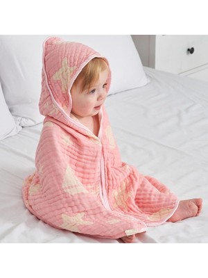 Ultra Yumuşak Muslin Bebek Kapüşonlu Havlu - 80 x 80 Cm, Banyo ve Plaj Için Ideal, Yenidoğanlardan Yeni Yürümeye Başlayan Çocuklara Hem Erkek Hem De Kız Çocukları Için Uygun