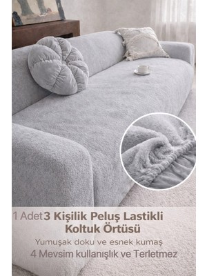 Seltenet Yumuşacık Welsoft Lastikli 3 Kişilik Koltuk Örtüsü Kaymaz Esnek ve Yıkanabilir Koltuk Kılıfı