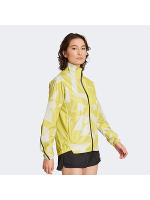 Adidas Terrex Multi Printed Wind Kadın Sarı Ceket.-