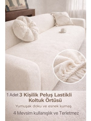 Seltenet Yumuşacık Welsoft Lastikli 3 Kişilik Koltuk Örtüsü Kaymaz Esnek ve Yıkanabilir Koltuk Kılıfı