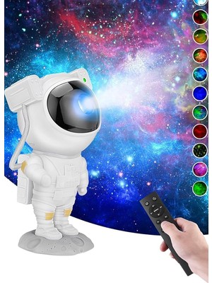 Yıldız Projektör Astronot Işıklı Kumandalı Galaksi Samanyolu Projeksiyon Gece Lambası