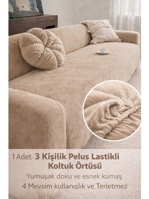 Seltenet Yumuşacık Welsoft Lastikli 3 Kişilik Koltuk Örtüsü Kaymaz Esnek ve Yıkanabilir Koltuk Kılıfı