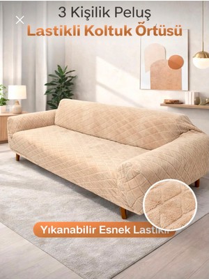 Seltenet Yumuşacık Welsoft Lastikli 3 Kişilik Koltuk Örtüsü Kaymaz Esnek ve Yıkanabilir Koltuk Kılıfı