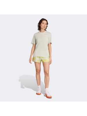 Adidas Terrex Multi Light Printed Kadın Sarı Koşu Şortu.-