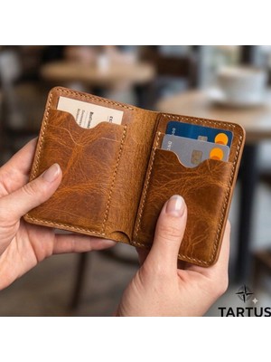 Parla Leather Tartus Hakiki Gerçek Deri Erkek Klasik Taba Renk Cüzdan