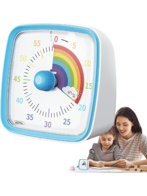 Yunbaoit Renkli Gökkuşağı Tasarımlı Gece Işıklı Timer 60 Dakikalık Mekanik Zamanlayıcı Çocuklar Için Eğlenceli Ders ve Oyun Süresi Sayacı