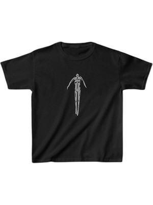 Zamerya Unisex Çocuk Baskılı T-Shirt - Siyah