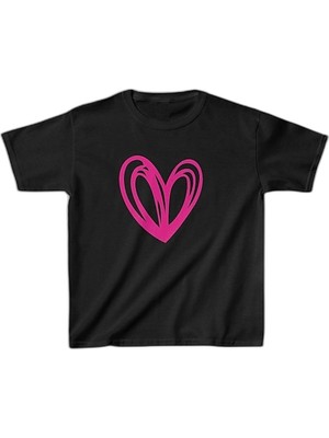 Zamerya Unisex Çocuk Baskılı T-Shirt - Siyah