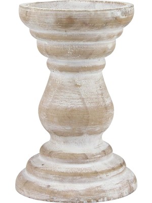 Stonebriar Stumpenhalter, Klein, Verwittert, Weiß Medium