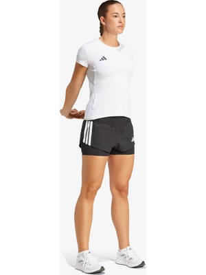 Adidas Adizero Running 2in1 Gel Kadın Siyah Koşu Şortu.-