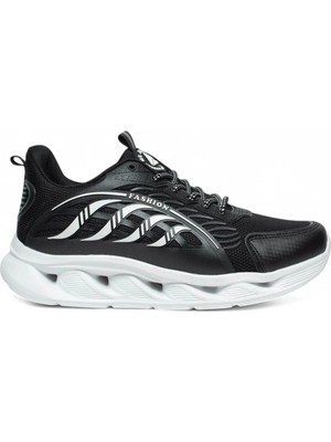 Clodi Marco Jamper Erkek Siyah Beyaz Anorak Kumaş Spor Ayakkabı - Hafif Taban Daily Sneaker