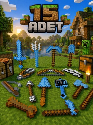 You Toys Minecraft En Sevilen Tüm Itemler 15 Adet Kılıç Set Figür Oyuncak
