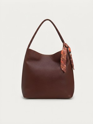 Satuna Fularlı Büyük Boy Astarlı Günlük Kadın Çantası - 35*40 cm