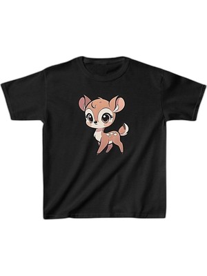 Zamerya Unisex Çocuk Baskılı T-Shirt - Siyah