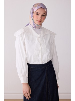 Belli Fresh Soyut Desen Lila Çok Renkli Modal Eşarp 3409 - 29