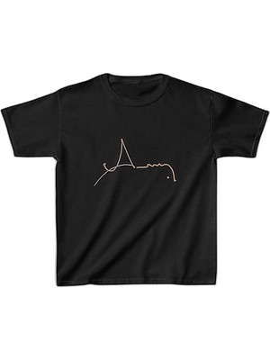 Zamerya Unisex Çocuk Baskılı T-Shirt - Siyah
