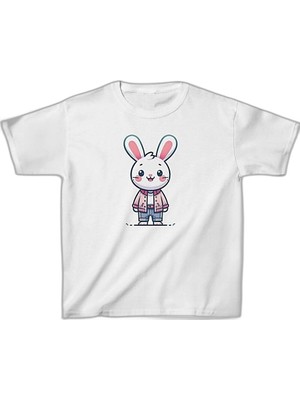 Zamerya Unisex Çocuk Baskılı T-Shirt - Beyaz
