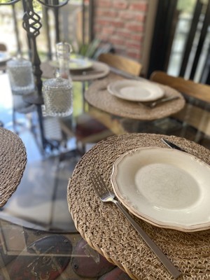 Asel Plast 4 Lü Hasır Supla Amerikan Servis Şık Tabak Altı Hasır