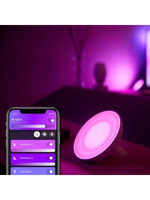 Bloom V4 Siyah Akıllı LED Masa Lambası, Bluetooth Özellikli - 25.000 Saat Ampul Kullanım Ömrü