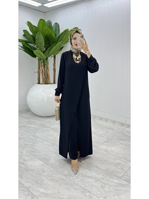 BETES Kadın Tesettür Krep Kumaş Ahum Model Ikili Takım Pantolon Tunik