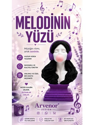Arvenor Melodinin Yüzü | 15CM | Dekoratif Biblo | 3D Baskı