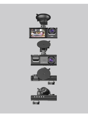 Kap Kaç Üç Kameralı Araç Içi Kayıt Sistemi Full Hd Gece Görüşlü ve G-Sensör Destekli