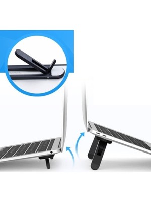 2 Kademeli Katlanabilir ve Yapışkanlı Laptop Standı Siyah CM-438