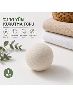 Wooly Life Çamaşır Kurutma Topu Içi Dışı Saf Yün Parçalanmaz