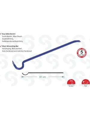 Adalı Store Sk 6000 Kısa Sökü Demiri - 1200 Gr, 61CM