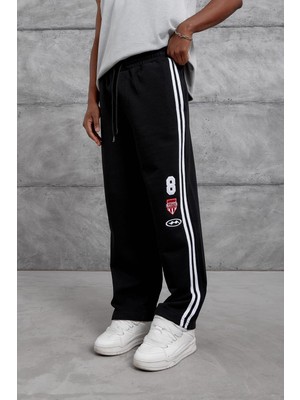 Siyah 8 Baskılı Baggy Esofman Altı