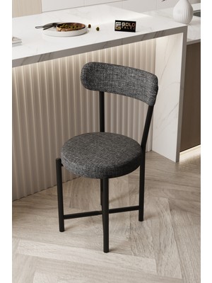 Bezos Sandalye 1 Adet Keten Kumaş Metal Ayak Modern Mutfak Sandalyesi Cafe Balkon Ofis Teddy 9817 Anstrast