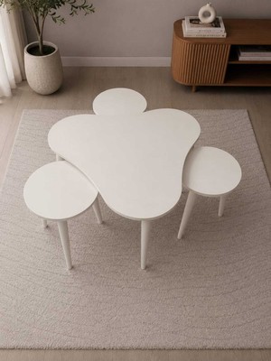 Deniss Home Roma Seris 4 Lü Mdf Ahşap Zigon Sehpa