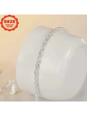 ShellWetr Unisex Bileklik Alina Gümüş Kaplama Unisex Bileklik Burmalı Parlak Şık Sevdiklerinize Kendinize En Özel Hediye