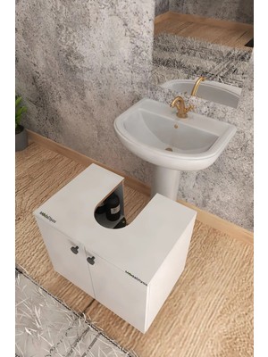 Modadiyos Modelisa Lavabo Altı Dolap, Ayaklı Banyo Dolabı Mdf