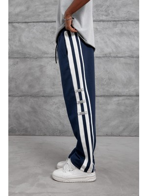Lacivert Etiket Detaylı Baggy Eşofman Altı