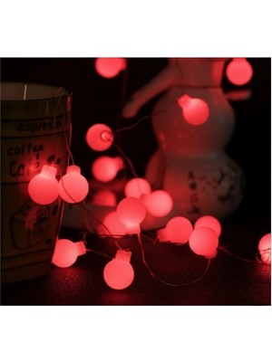Meks Kullanıma Uygun 5m 28 LED Kırmızı Işık Şeffaf Kablo Fişli Eklemeli