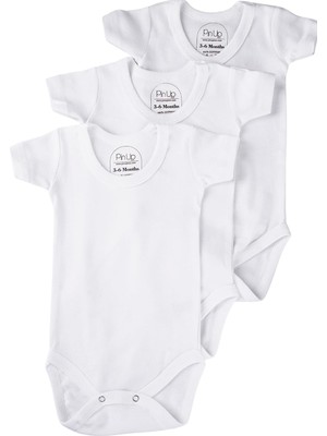 3'lü Kısa Kollu Bebek Zıbın Seti 100% Pamuklu Ribana Çıtçıtlı Atlet, Body Zıbın Unisex (3