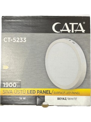 CT-5233 18W 6400K Beyaz Işık Sıva Üstü LED Panel, 209MM, 2 Adet