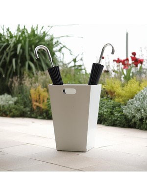 Terraguard Metal Şemsiyelik Paslanmaz - 35.5cm (Kıvırcık Paspas Dahil) (Beyaz)