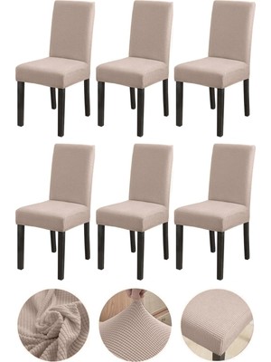 Bambu Nano Kumaş Likralı Yıkanabilir 6'li Sandalye Kılıfı Lastikli Sandalye Örtüsü (6ADET)