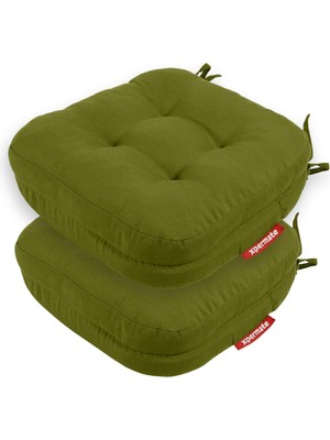 Sandalye Minderi 2'li Set 42X42X8 cm Kalın Çift Kat Pofidik Minder Yıkanabilir Fermuarlı Su ve Y