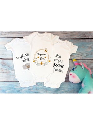 ORGANIK%100 Pamuk Teyze 3'lü Bebek Body Set Beyaz Bebek Badi Çıtçıtlı Zıbın Üçlü