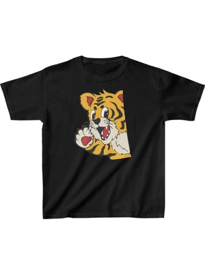 Tarz Yeri Unisex Çocuk Baskılı T-Shirt - Siyah