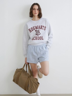 Lc Waikiki Yeni Sezon Hogwarts Baskılı Oversize Kadın Kalın Sweatshirt