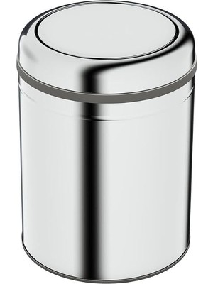 AyrStore Basic Çöp Kovası - Sallanır Kapaklı 5 L, Parlak Krom Paslanmaz-35.99.57.04.01